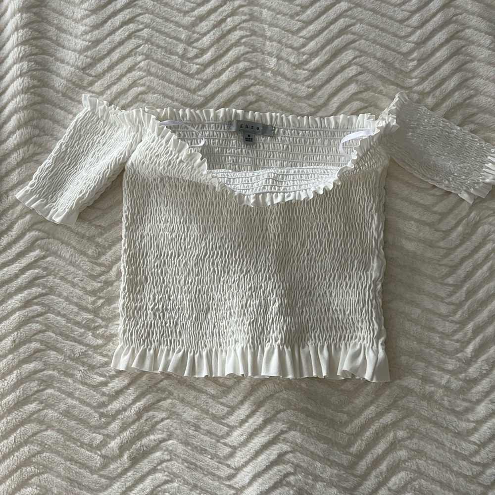 gaze white crop top